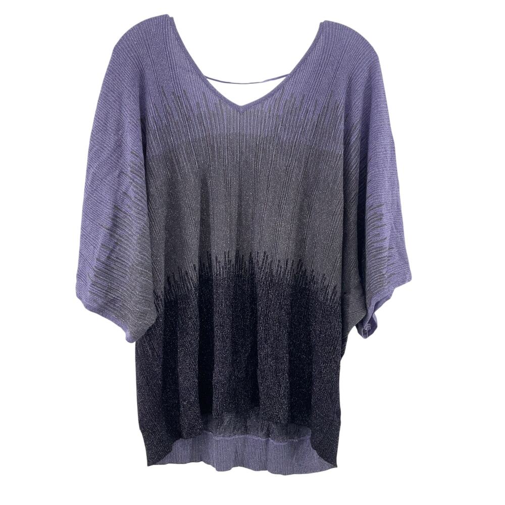 Inc Purple/Gray Ombra V-Neck Knit Top Women’s 3XL Plus Size Rayon Blend NWT